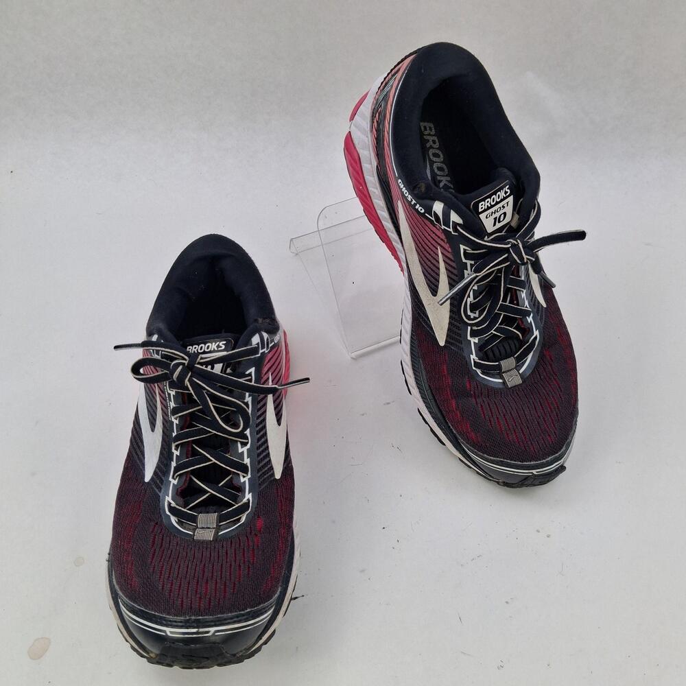 Brooks Ghost 10 Running Shoes Womens Size 8.5 Black Pink Sneakers 1202461B067